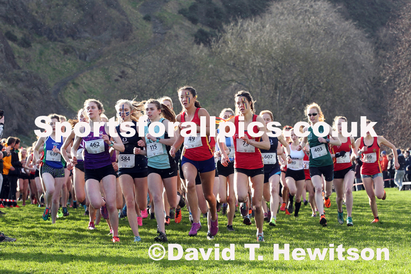 Womens short race  2020 BUCS Cross Country Champs., Edinburgh.  Photo: David T. Hewitson/Sports for All Pics